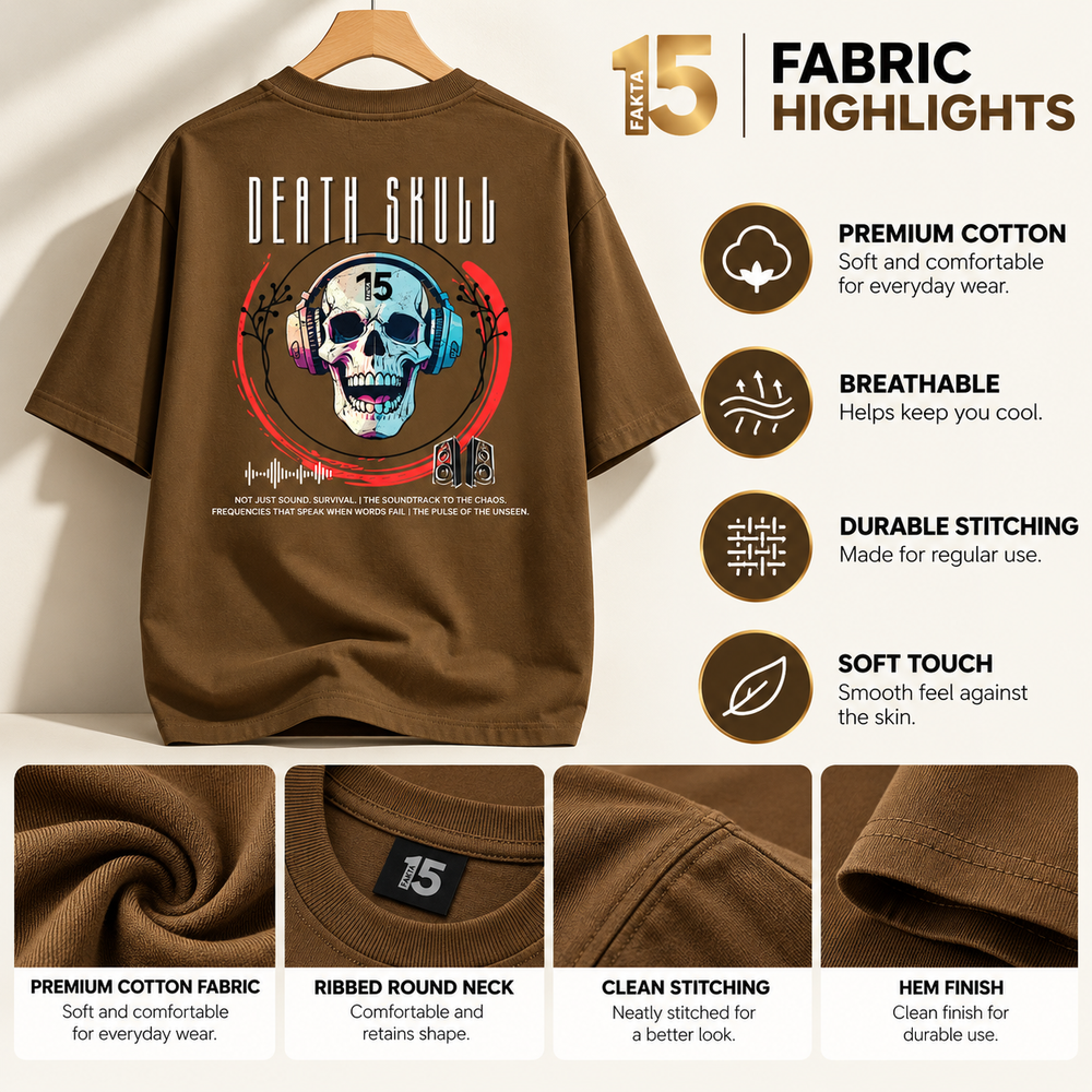 Death Skull Graphic Oversized T-Shirt